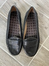 Vionic Larrun Black Snake Skin Slip On Loafers Casual 6 Comfort