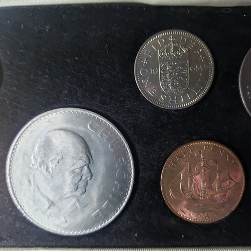 1965 Regno Unito Royal Mint Regina Elisabetta II Set di 9 monete esemplari pre-decimali con O. Custodia - Foto 16 di 23