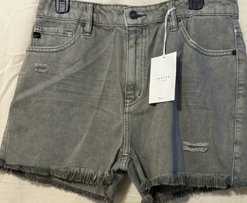 NWT KanCan Olive Green Mini High Rise Cutoff Shorts Size-11/29 - Picture 2 of 13