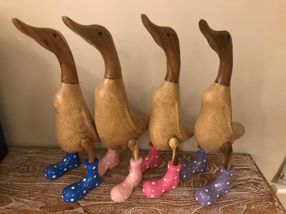Wooden ducks with wellies best sale ebay