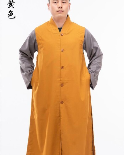 Neu Sommer Baumwolle lange ärmellose Mäntel Zen buddhistischer Mönch dünne Weste Tops Geschenk - Bild 11 von 17