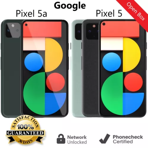 Google Pixel 5 | 5a - 128GB - Black | Green (Unlocked) AT&T Verizon T-Mobile