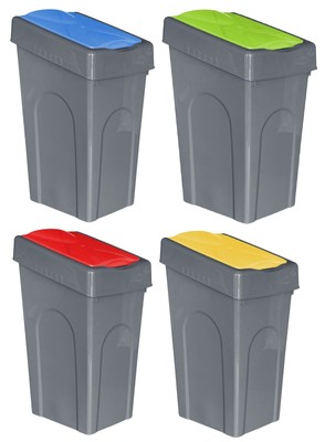 50L großer Kunststoff Recycling Eimer Mülleimer Papierkorb Küche Outdoor UK
