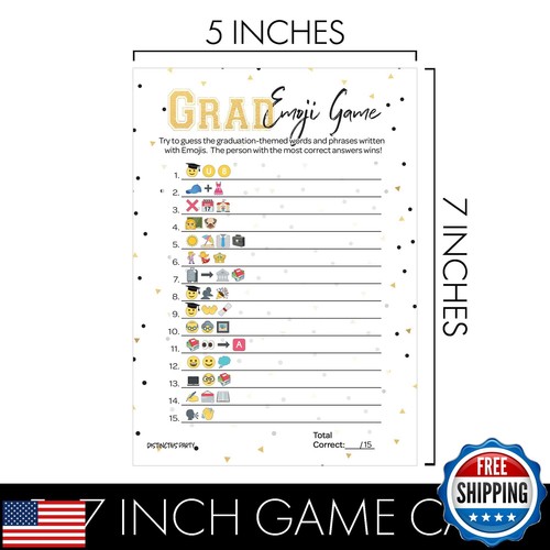DISTINCTIVS Graduation Games for Parties 2025, Graduation Emoji Game, 25 Coun - Picture 4 of 5