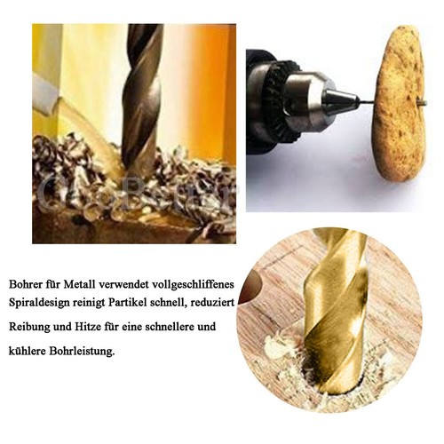 Bohrerset 99 tlg Titan HSS Spiralbohrer Sortiment Set Bohrer Holzbohrer 1,5-10mm - Bild 11 von 14