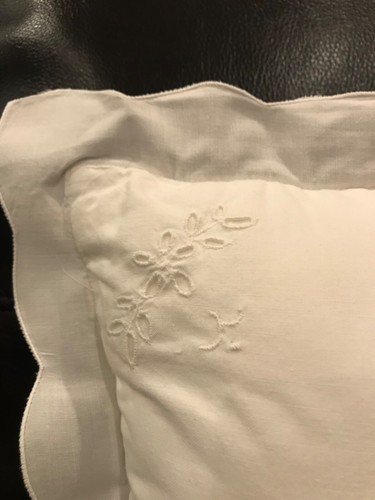 Vintage 12”X12” ShabbyChic CountryCottage Pillow w/ Whitework-Cutwork Embroidery - Picture 9 of 12
