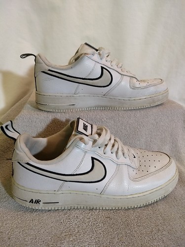 Nike Mens Air Force 1 Low ‘White Black Swoosh’ (DH2472-100), Size: 11.5 #MT13+6 - Picture 1 of 8
