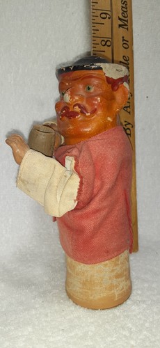Juguete alemán de papel maché para beber cerveza, C. 1930 cuerpo de resorte arriba y abajo - Imagen 6 de 20