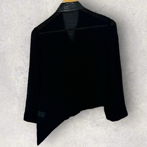 Helmut Lang Sheep Leather Silk Vapor Jacket Black Blazer Asymmetric Size XS Coat - Picture 10 of 15