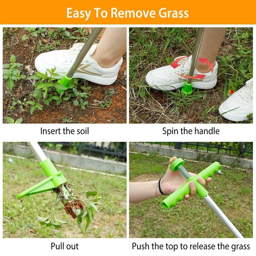 Stand Up Weeder 3 Claws Garden Lawn Weed Puller Twister Root Removal Hand Tool - Picture 10 of 12