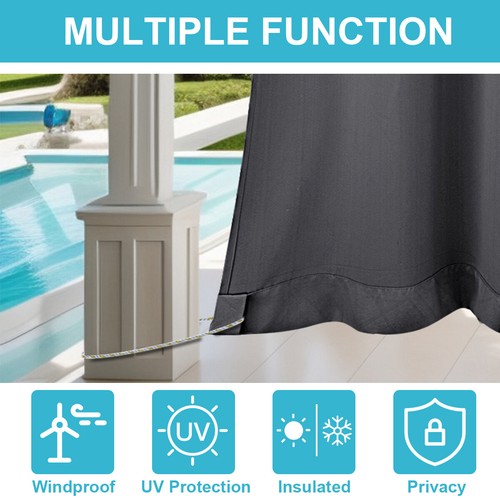 Outdoor Curtains Waterproof Windproof Privacy Outside Curtains for Patio Gazebo - Picture 8 of 89