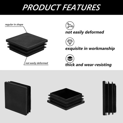 Square & Rectangle Plastic End Caps Blanking Plugs Tube Inserts Multiple Sizes - Picture 5 of 70