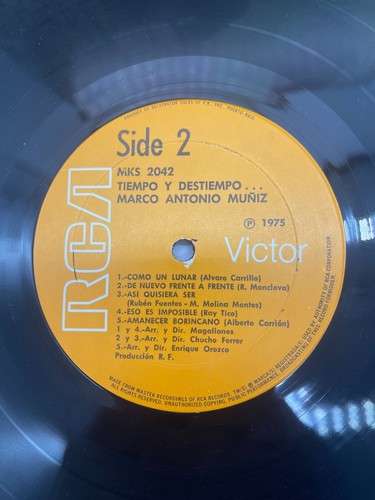 Marco Antonio Muñiz Tiempo Y Destiempo LP 1975 RCA Latin Rancheras Puerto Rico - Picture 6 of 6