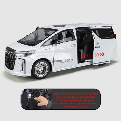 1/18 Alphard MPV modelo de coche Diecast modelo de coche juguete modelo colección negro - Imagen 3 de 12