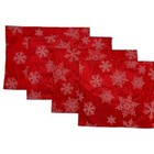 Holiday Red Snowflakes Woven Placemats Set of 4