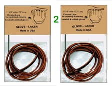 2 pks. 3/16" Tan Lace with Tan Edges  BASEBALL GLOVE LACE REPAIR kit