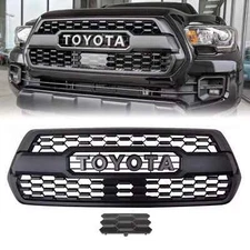 Front Bumper Grille With Accessories + Garnish Sensor For 2016-2023 Tacoma Black