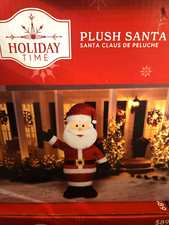 Christmas Gemmy Holiday Time 6.5 ft Tall Plush Santa Airblown Inflatable Outdoor