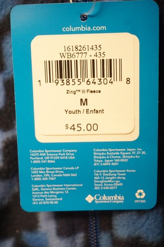 COLUMBIA BOY'S FLEECE JACKETS SIZE: 10/12 CAMO BROWN OR BLUE NWT - Picture 19 of 19