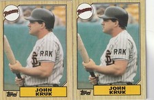 FREE SHIPPING-MINT-1987 topps John Kruk San Diego Padres #123-2 CARDS