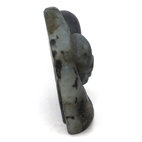 "Estatua de calavera tallada a mano flash natural de labradorita artesanías decoración del hogar oficina 6,9" - Imagen 7 de 9