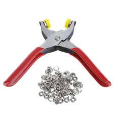 100pcs Prong Pliers Ring Press Studs Snap Popper Fasteners Sewing DIY Tool Kit