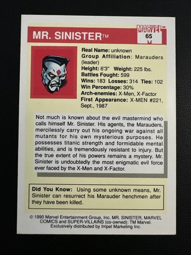 1990 Impel Marvel Universe Cards Pick and Complete your Set - Picture 67 of 146