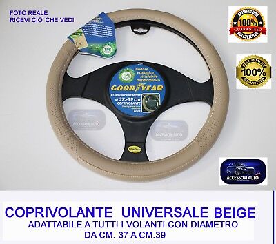37//39 Coprivolante Universale in simil Pelle Beige per volanti sterzo da cm