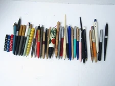 36 Vintage Ink Pens Pencils and Misc Office Click Accessories