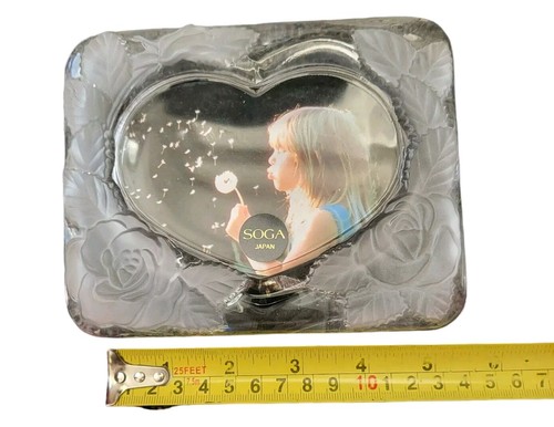 Soga Japan mattierte Herz Rosen Klarglas Fotorahmen Neu - Bild 4 von 5