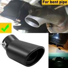 Black Car Stainless Steel Rear Exhaust Pipe Muffler Tail Tip Round Accessories