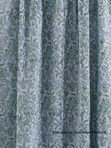 Indian Hand Block Printed Fabric 5 Yard Floral 100% Cotton Voile Floral Fabric - Picture 30 of 44