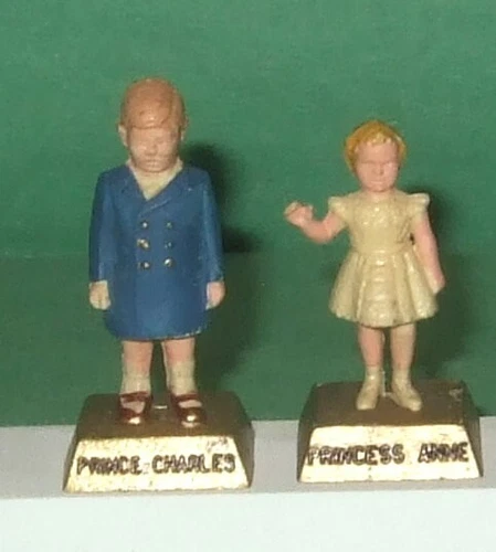 Marx Germany Factory Painted PRINCE CHARLES & PRINCESS ANNE Coronation figures