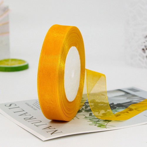 50 Yards 3/4" (20mm) Sheer Organza Chiffon Tulle Ribbons Wedding Sewing Craft - Picture 18 of 28