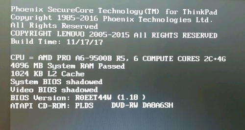Lenovo ThinkPad E575 AMD Pro A6-9500B R5 4GB RAM No HDD No OS(8-20-3) - Picture 6 of 13
