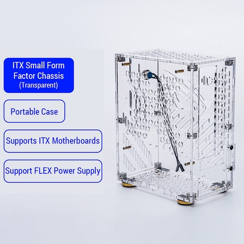 Transparent Portable Small Computer Case Plexiglass Shell Compact PC Case De Hot - Picture 5 of 7