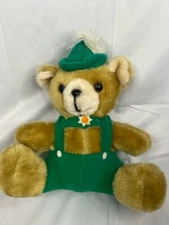 Etone Bear Plush Brown Teddy Stuffed 1981 Green 10” Lovey Vtg Bavarian Yodel**