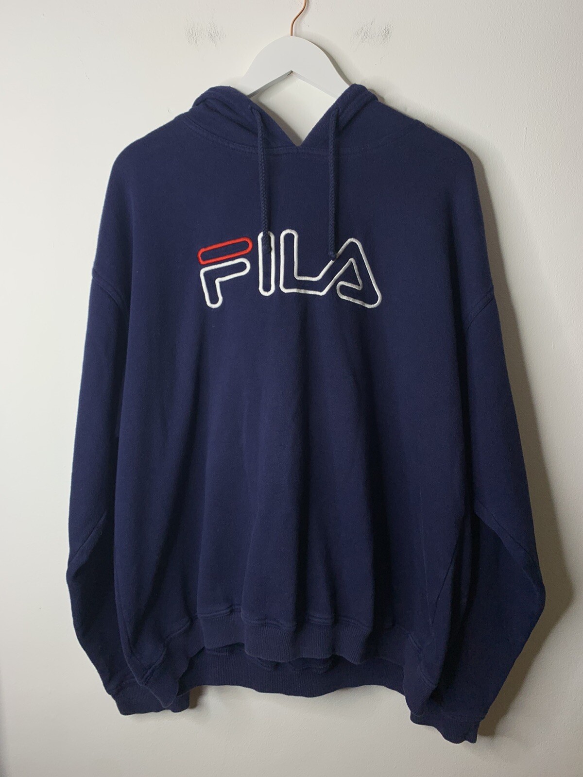 Fila felpa con cappuccio maglione Fila vintage anni 90 maglione con cappuccio spesso blu XXL