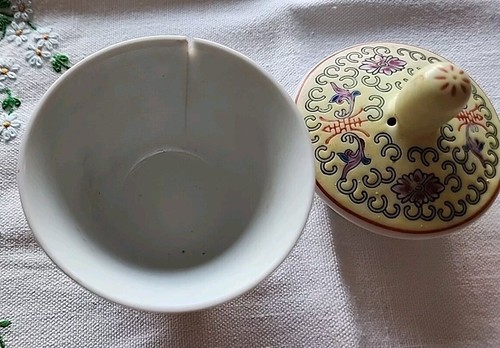 Chinese Jingdezhen Yellow Rose Porcelain 萬壽無疆 Teacup Cup 3" w/ teapot LID - Picture 8 of 10
