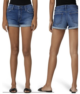 Mid Rise Rolled Cuff Denim Shorts 26 