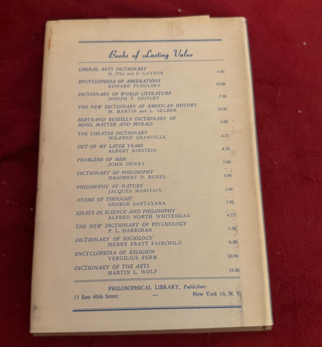 Vtg.Hardback "A Short History of Existentialism" by Jean Wahl. 1st Ed. 1949 - Picture 2 of 5