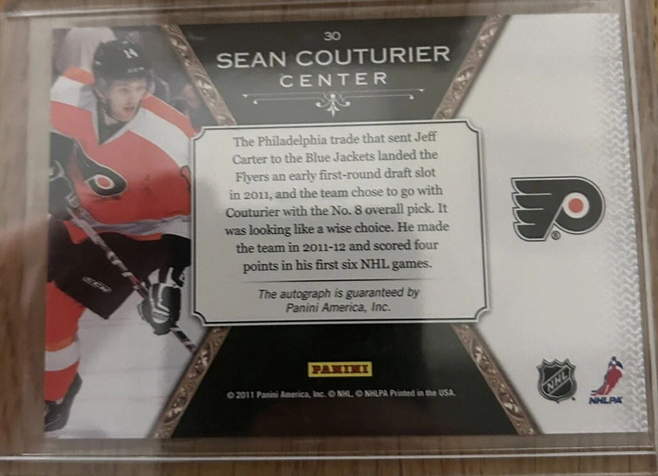 2011-12 SCRATCHING THE SURFACE SEAN COUTURIER AUTO PHILADELPHIA FLYERS AUTOGRAPH - Image 2 of 2