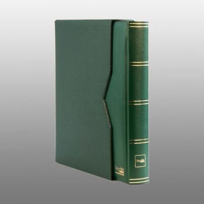 Prophila – Album à Timbres 60 Pages Blanches – étui De Protection Vert – 23 X 30,5 Cm – Cuir Grainé