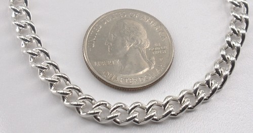 Danecraft Sterling Silver Curb Link 5mm Wide Bracelet Lobster Claw 7.5" - Picture 5 of 5