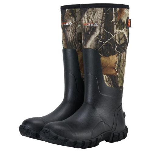 HISEA Men Rain & Snow Boots Waterproof Steel Shank Mud Hunting Barn Working Boot - Picture 44 of 46