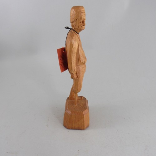 Estatuilla de hombre Pegleg tallada en madera de caron vintage de arte popular de Quebec 8 1/4" de alto - Imagen 7 de 8