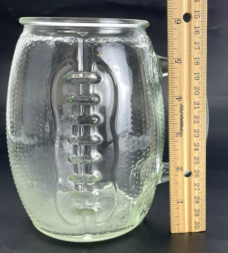 40 ounce Football Shaped Clear Glass Beer Mug Stein - Picture 5 of 8