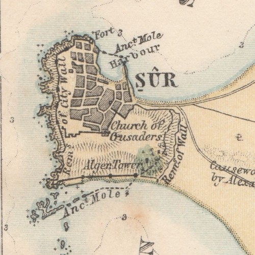 TYRE صور ORIGINAL map of Lebanon 1912 بيروت Bayrūt - Picture 6 of 7