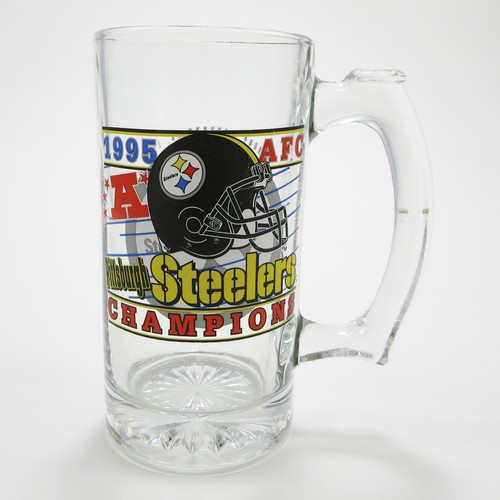 Pittsburgh Steelers 1995 AFC Champions Super Bowl XXX Collectors Pint Glass Mug - Picture 1 of 2
