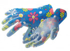 Women Ladies Garden Safety Gloves Latex Coated Blue